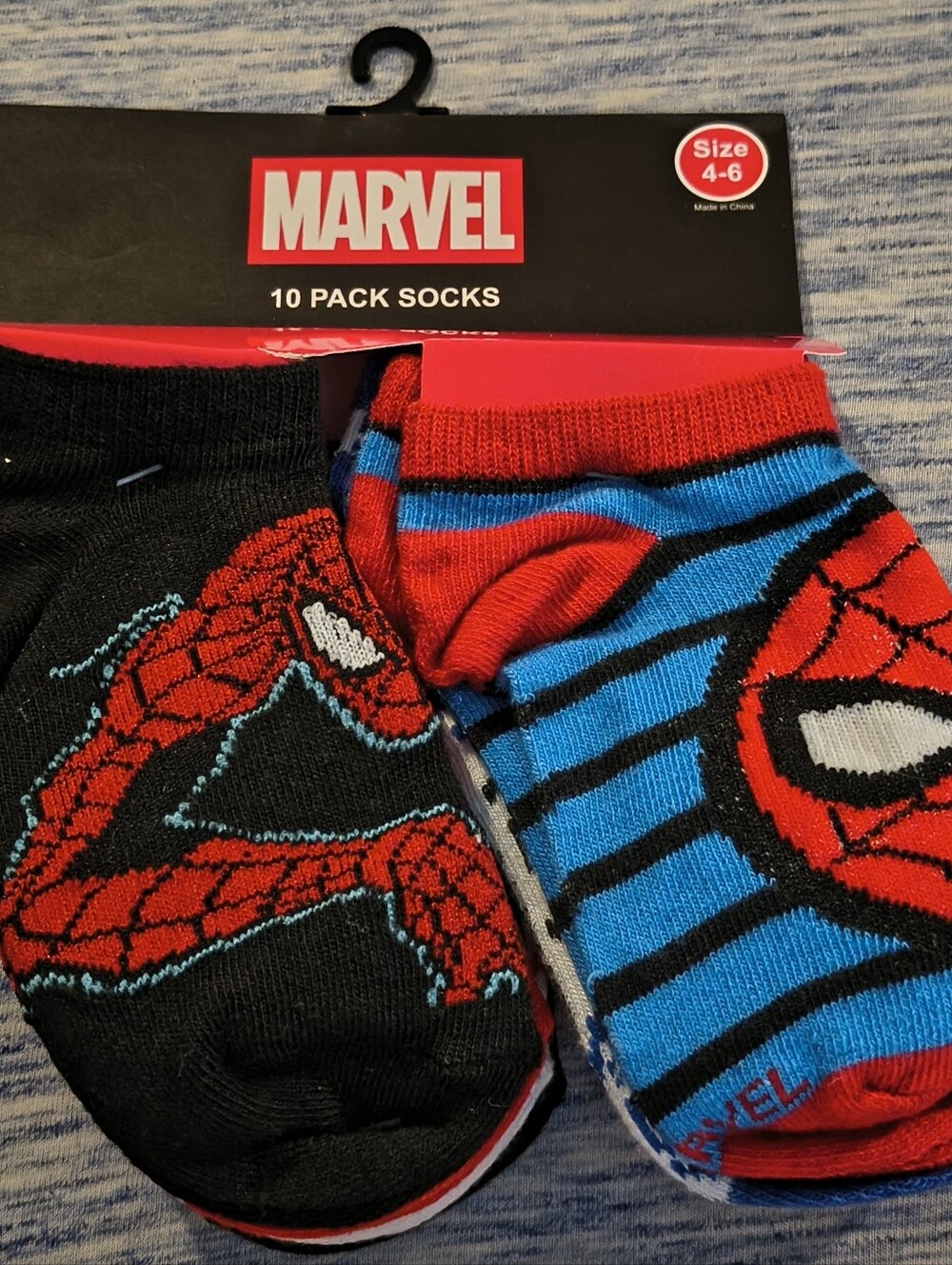 Kids Marvel Spiderman Red & Blue Multicolor Ankle Socks - 10 Pair